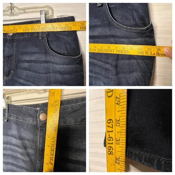 Lee Riders Midrise Bootcut Jeans Womens 22W Dark Wash Stretch Denim Cotton Blend - Picture 10 of 16